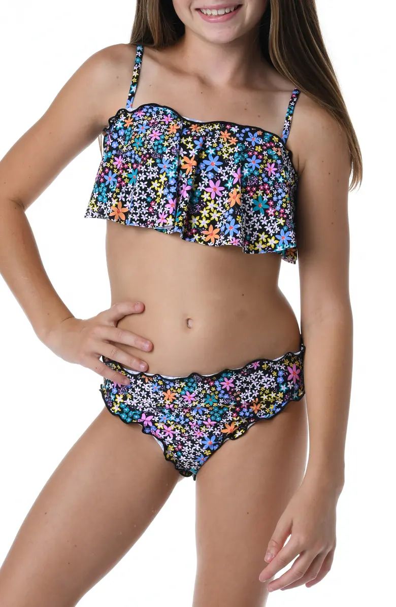 Hobie Kids' Dainty Ruffle Bandeau Two-Piece Swimsuit | Nordstrom | Nordstrom