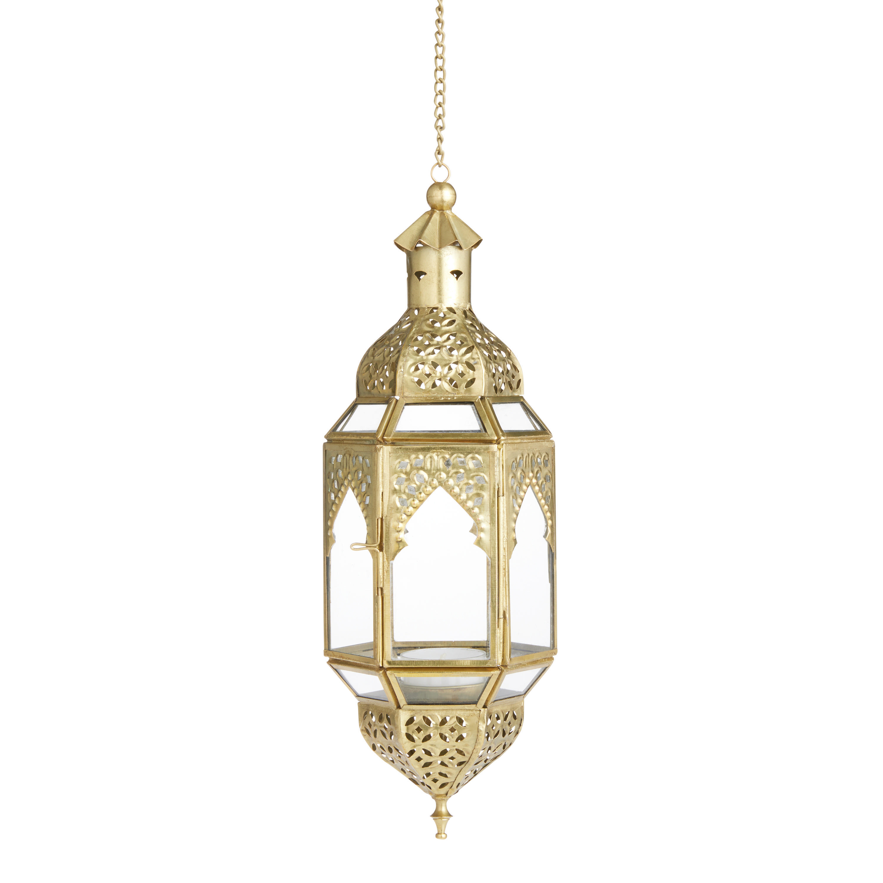 Latika Antique Gold Hanging Candle Lantern | World Market