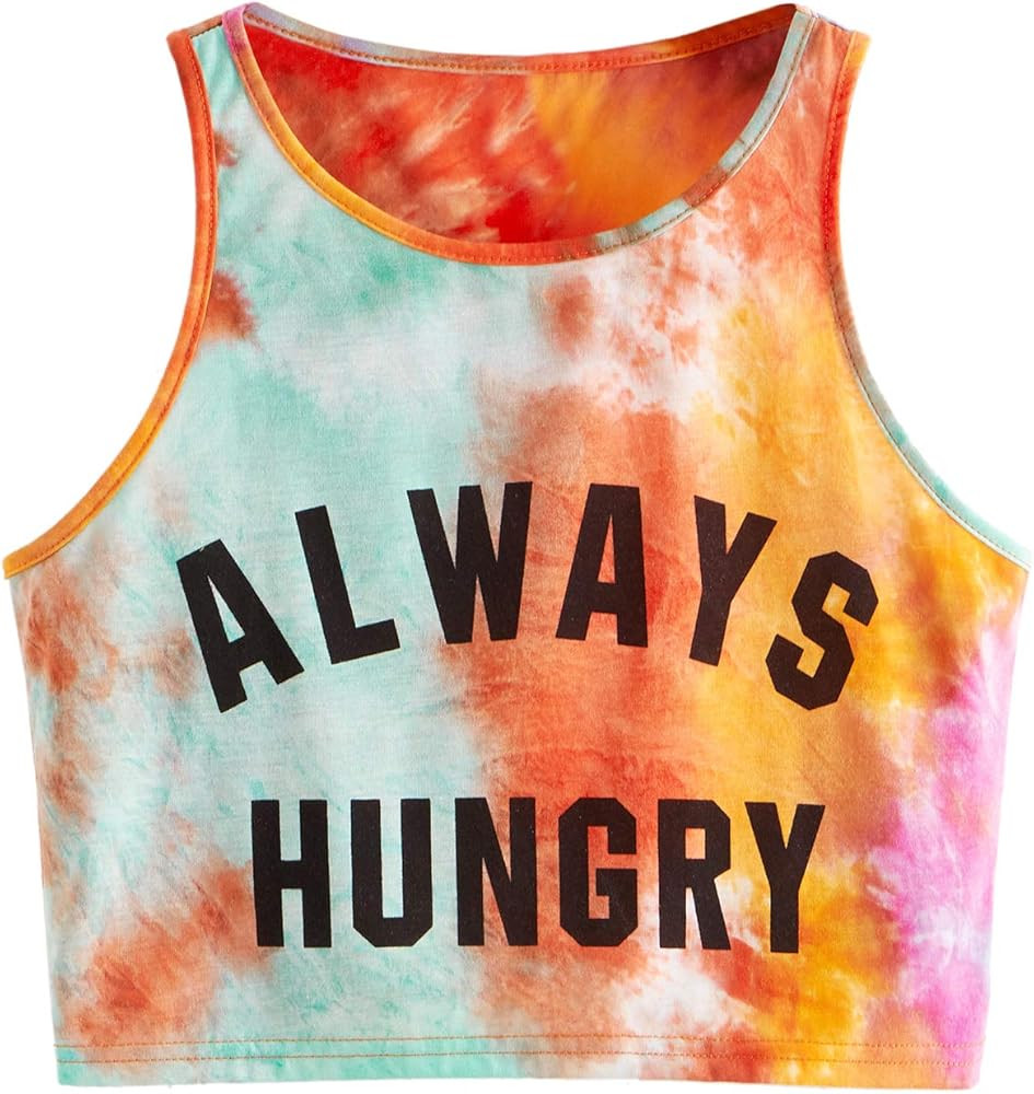 SweatyRocks Women's Casual Sleeveless Round Neck Workout Crop Tank Top Shirts | Amazon (US)