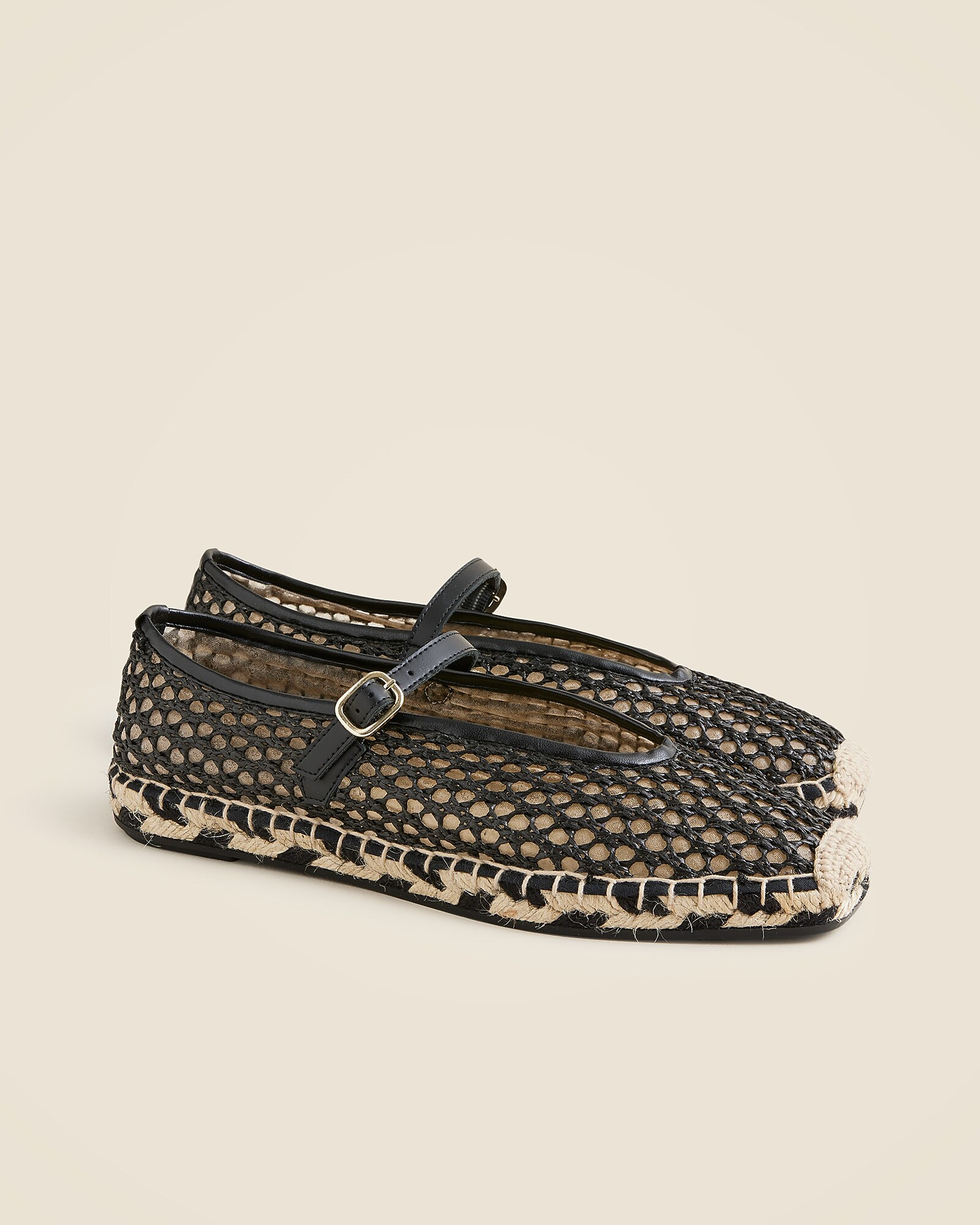 Made-in-Spain woven Mary Jane espadrille flats in faux raffia | J. Crew US