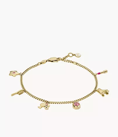 Barbie™ x Fossil Special Edition Gold-Tone Stainless Steel Chain Bracelet | Fossil (US)