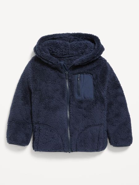 Unisex Sherpa Zip-Front Pocket Hooded Jacket for Toddler | Old Navy (US)
