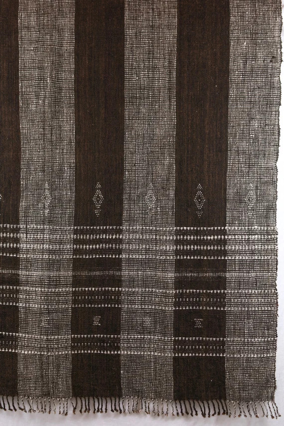 Brown and Cream Thick Striped Blanket | Etsy (US)