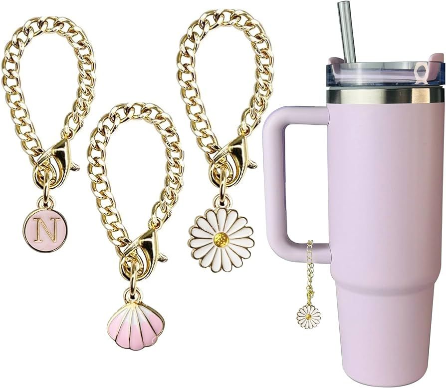 vuicci Letter/shell/Sunflower Charm Chains Accessories for Stanley 30/40 oz Tumbler with Handle, ... | Amazon (US)