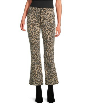 Good American Good Standard Leopard Print High Rise Mini Kick Flare Jeans | Dillard's | Dillard's