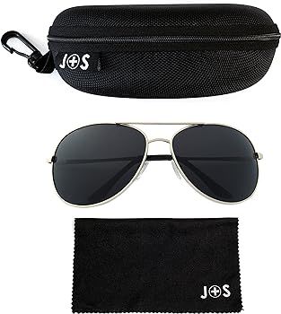 J+S Premium Military Style Classic Aviator Sunglasses, Polarized, 100% UV protection | Amazon (US)