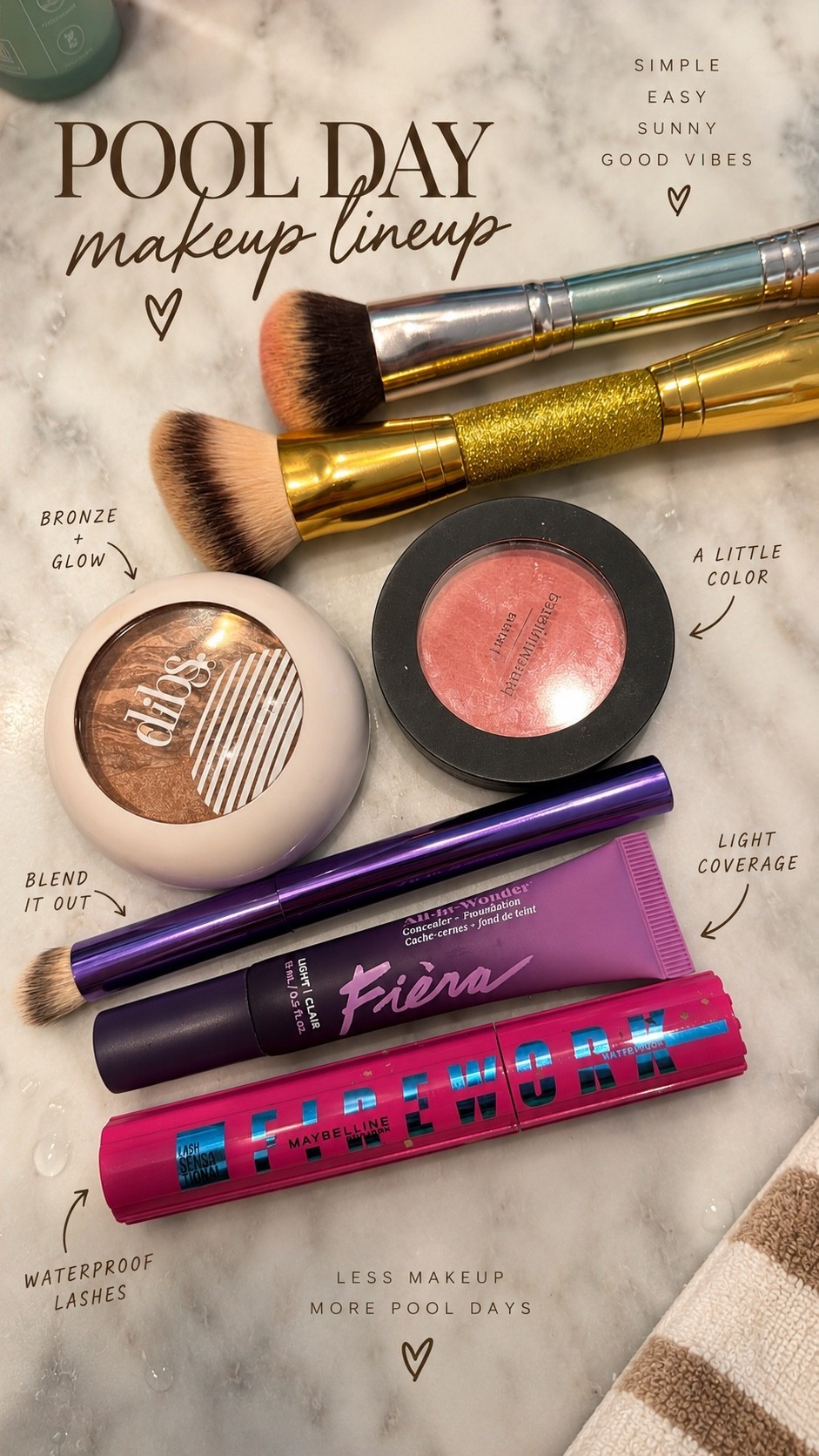 Easy pool day makeup lineup 💦☀️ Keeping it light, easy & pool-proof-ish. 😂 Learned from ChatBestie that waterproof bronzer DOES exist, so obviously I need to investigate. 👀

Waterproof bronzers to check out: L’Oréal Infallible Fresh Wear Bronzer, Benefit Hoola Matte Bronzer + Hoola Wave Cream Bronzer.

#PoolDayMakeup #Over40Beauty #EasyMakeup #SummerMakeup #BeautyOver40

#LTKgrwm #LTKOver40 #LTKBeauty