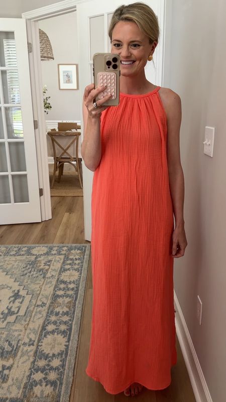 New Target arrival! Loving this bright color and gauzy material on this maxi dress.  I’m wearing the size XS 

#LTKstyletip #LTKSeasonal #LTKfindsunder50
