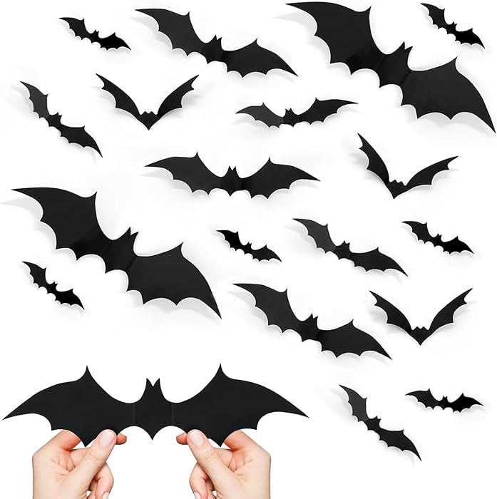Hestiasko Large 3D Halloween Bats Decorations Wall Stickers, 80 PCS 5 Different Sizes Reusable Fo... | Amazon (CA)