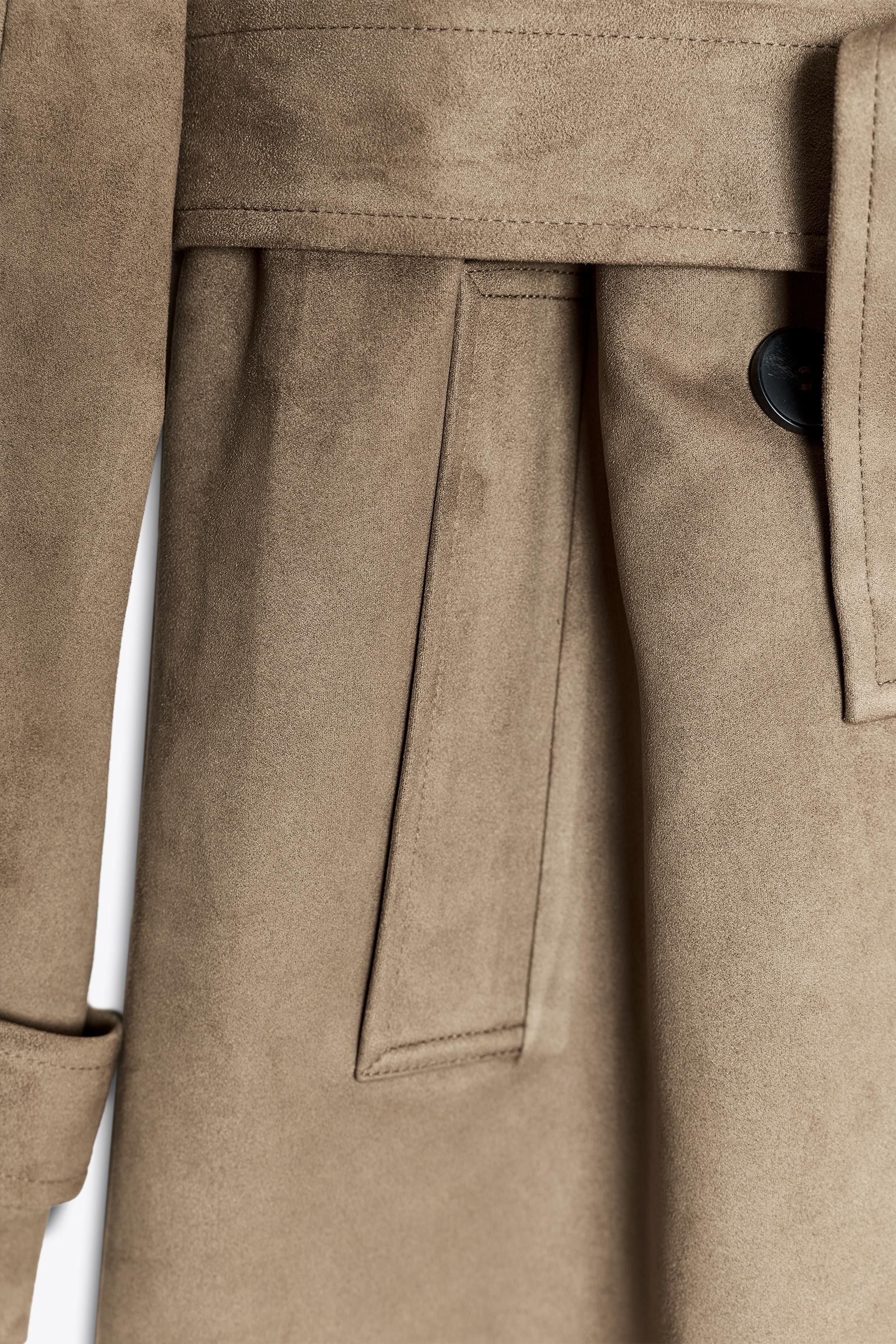 FAUX SUEDE TRENCH COAT | Zara Canada