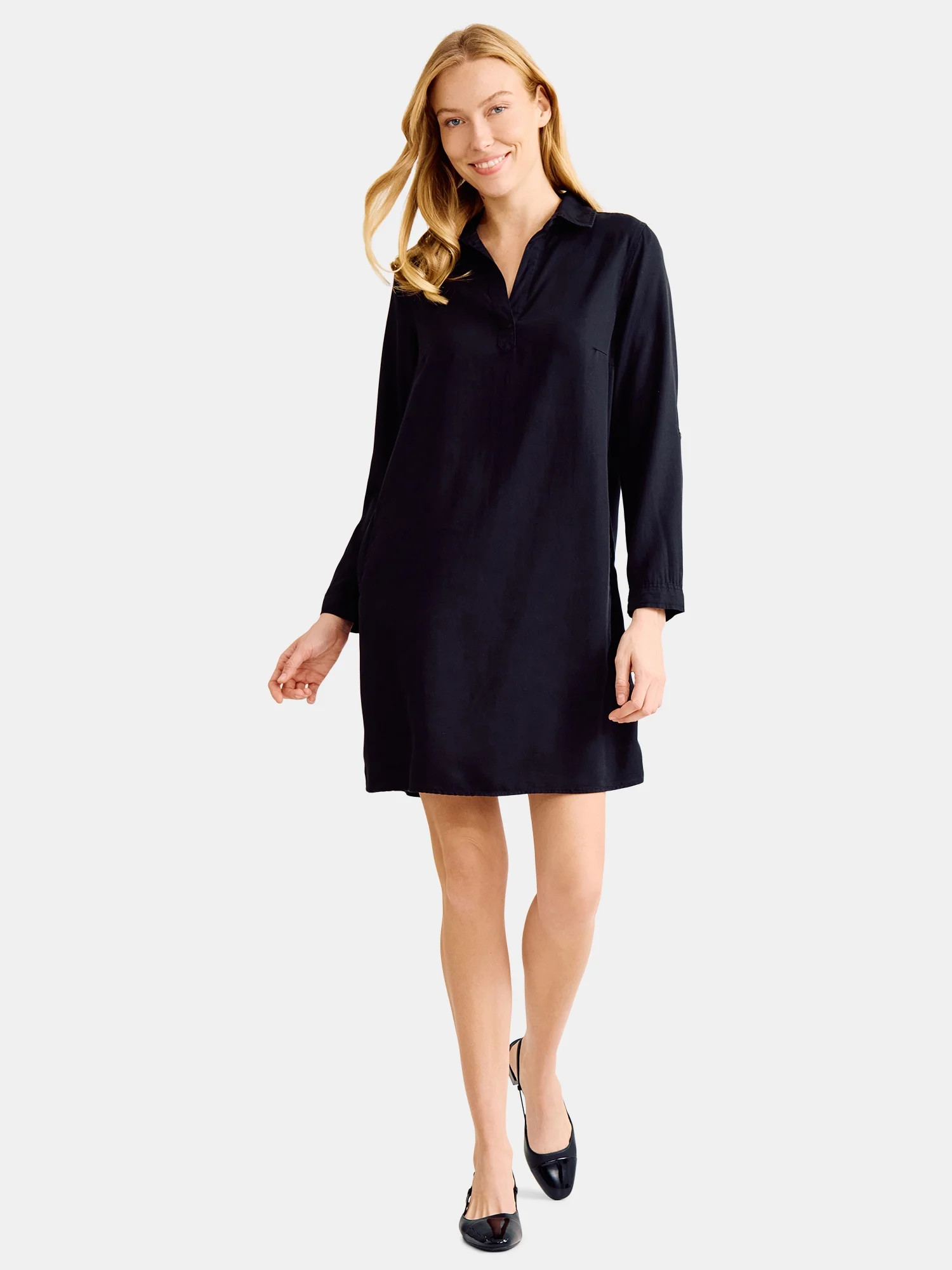 Time and Tru Women's Knit Shirtdress, Sizes XS-XXXL - Walmart.com | Walmart (US)