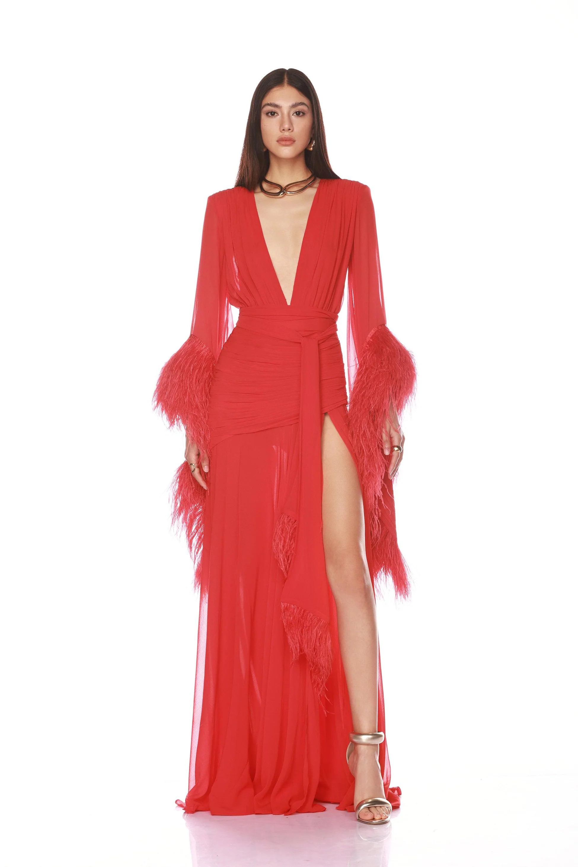 Geisha Red Maxi Dress | Bronx and Banco