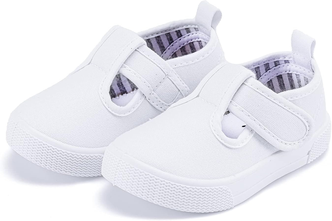 Toddler Girls T-Strap Canvas Sneakers for Little Kids Classical Comfortable Mary Jane Canvas Flat... | Amazon (US)