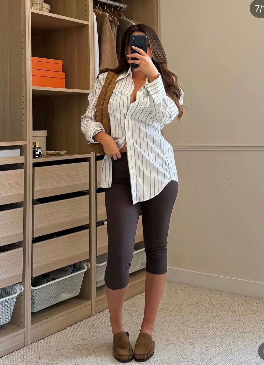 White stripe button down
Black Capri 

#LTKTravel #LTKPetite #LTKBeauty