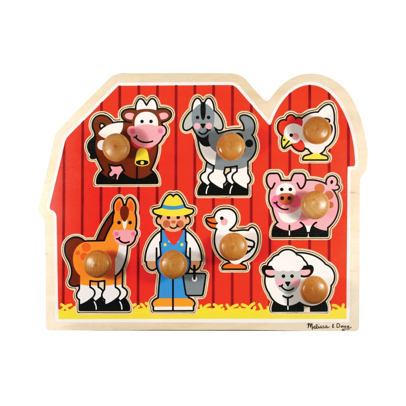 Large Farm Jumbo Knob Puzzle - 8 pieces | Melissa and Doug