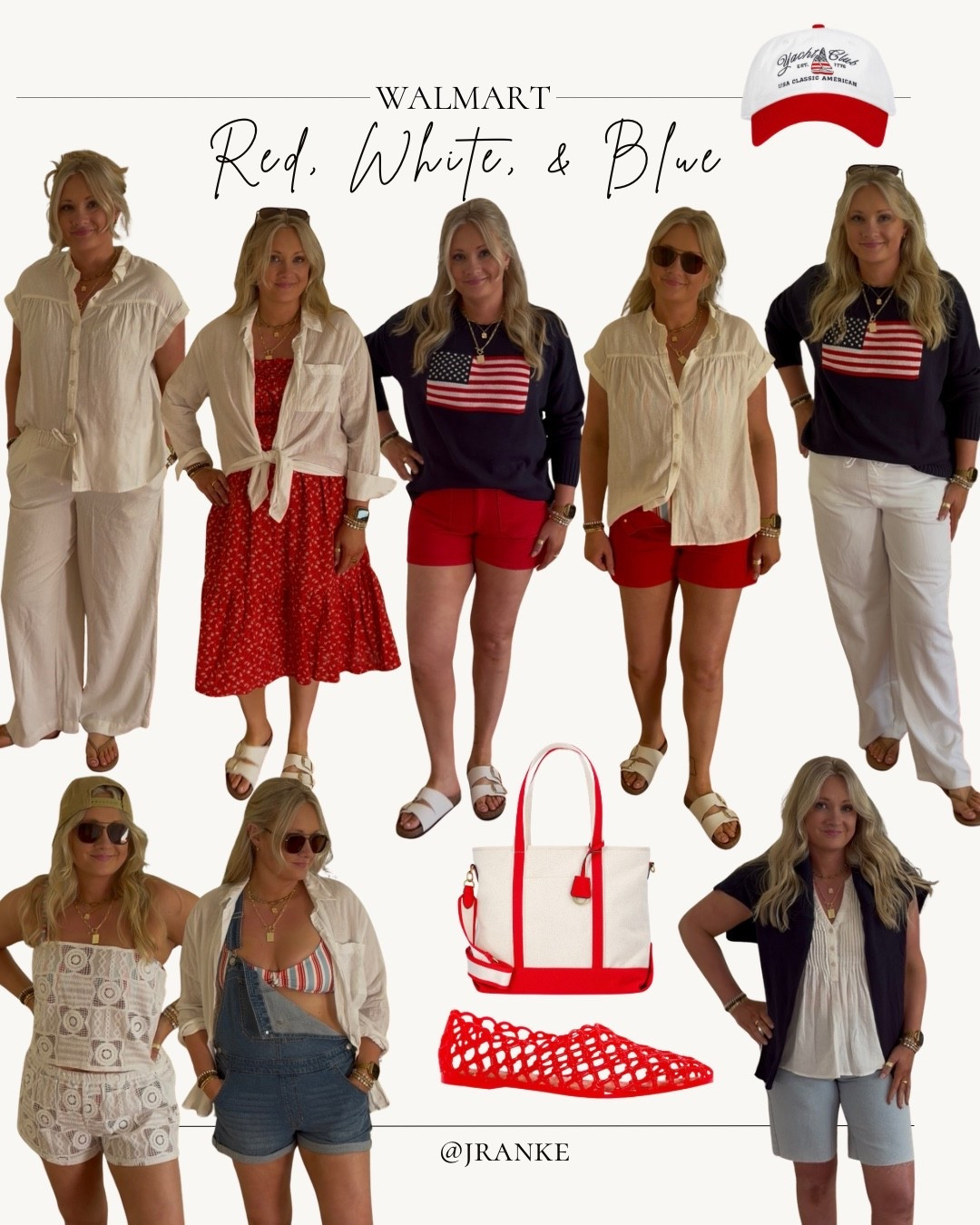Red, white & Walmart 🇺🇸❤️
Serving affordable summer outfit combos that look way more expensive than they are 👏🏼 Which look are you stealing first? 🇺🇸✨

#WalmartFashion #SummerStyle #RedWhiteAndBlue #AffordableFashion #LTKStyle #WalmartFinds #SummerOutfits #MomStyle #CasualChic #FashionInspo

#LTKootd #LTKSeasonal #LTKdayinmylife