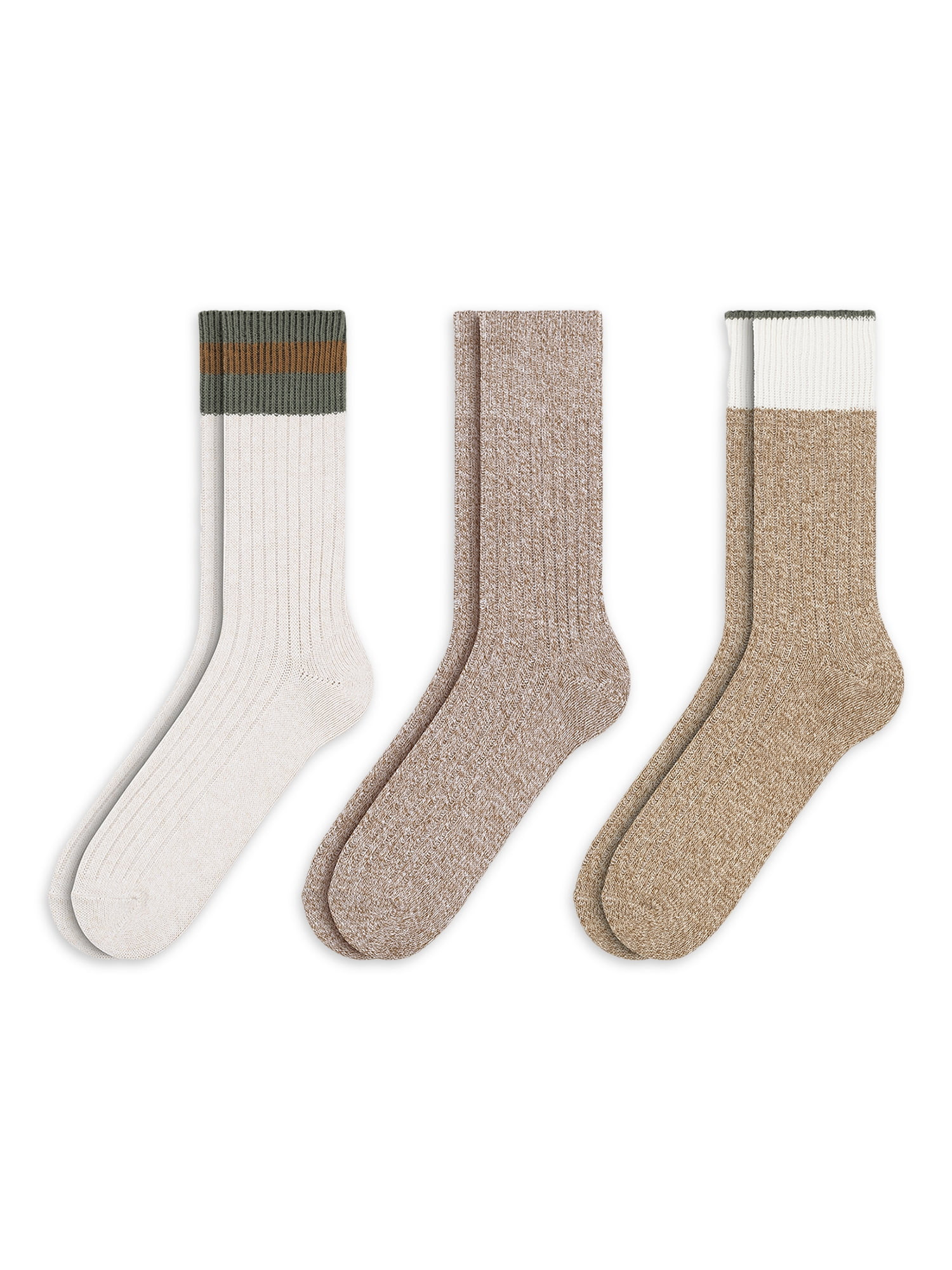 George Men's Cotton Rib Boot Crew Socks, 3-Pack - Walmart.com | Walmart (US)