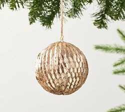 Antique Gold Sequin Ball Ornament | Pottery Barn (US)