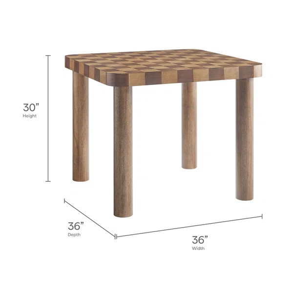 Oscar 36 Inch Square Checkered Dining Table | Wayfair North America