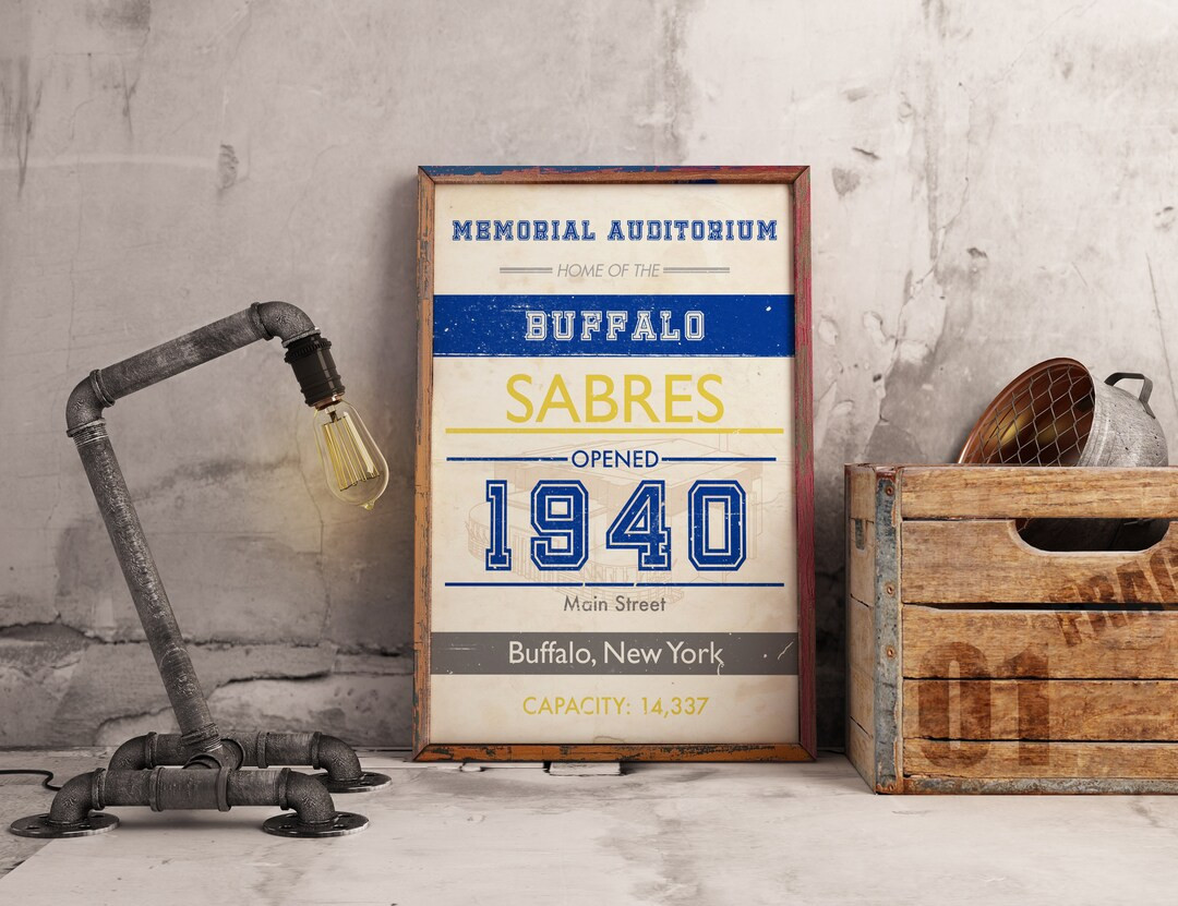 Buffalo Memorial Auditorium Subway Print - Vintage New York Hockey Art | Etsy (US)