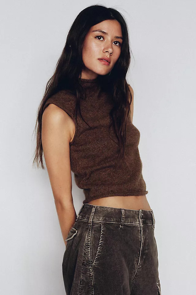 100% Cotton Roll Neck Sweater Tank | Anthropologie (US)