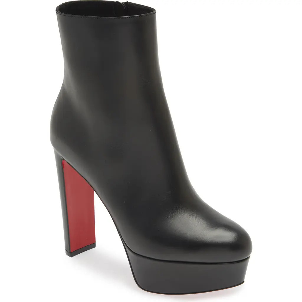 Christian Louboutin Loo Platform Bootie in Black/black at Nordstrom, Size 10.5Us | Nordstrom