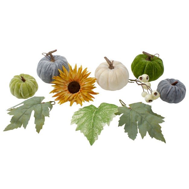 Northlight Set of 10 Pumpkins, Berries, Flowers and Leaves Thanksgiving Decor Set | Target