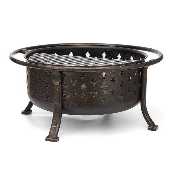 23" H x 36" W Steel Wood Burning Outdoor Fire Pit with Lid | Wayfair North America
