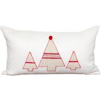 Grain Sack Pillow - Red Stripe Christmas Trees Lumbar Holiday Decor | Etsy (US)