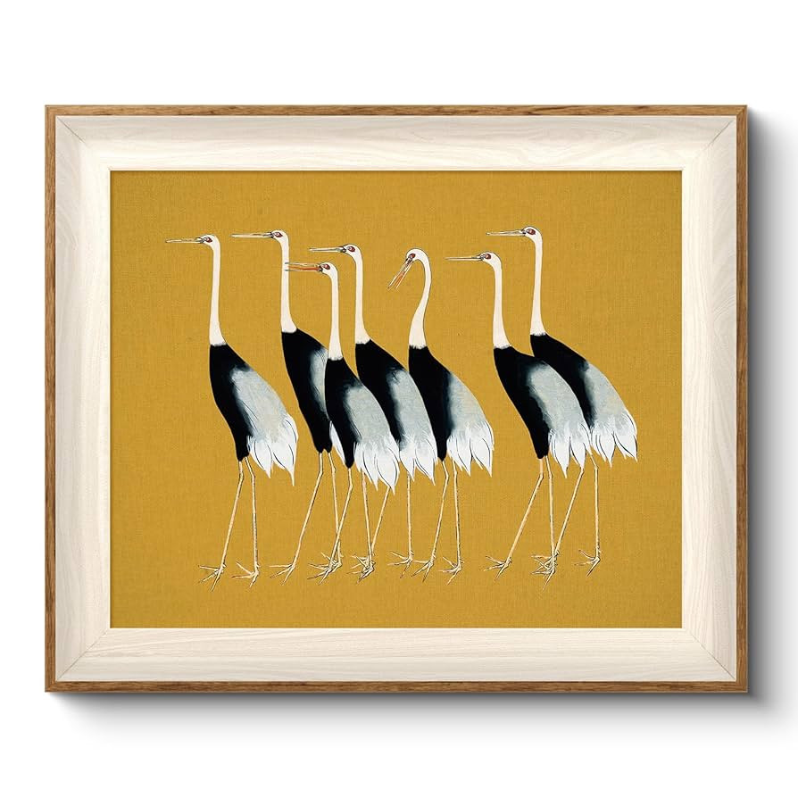 VIYYIEA Framed Wall Art for Living Room, Cranes Canvas Prints, Vintage Home Decor, Animals Painti... | Amazon (US)