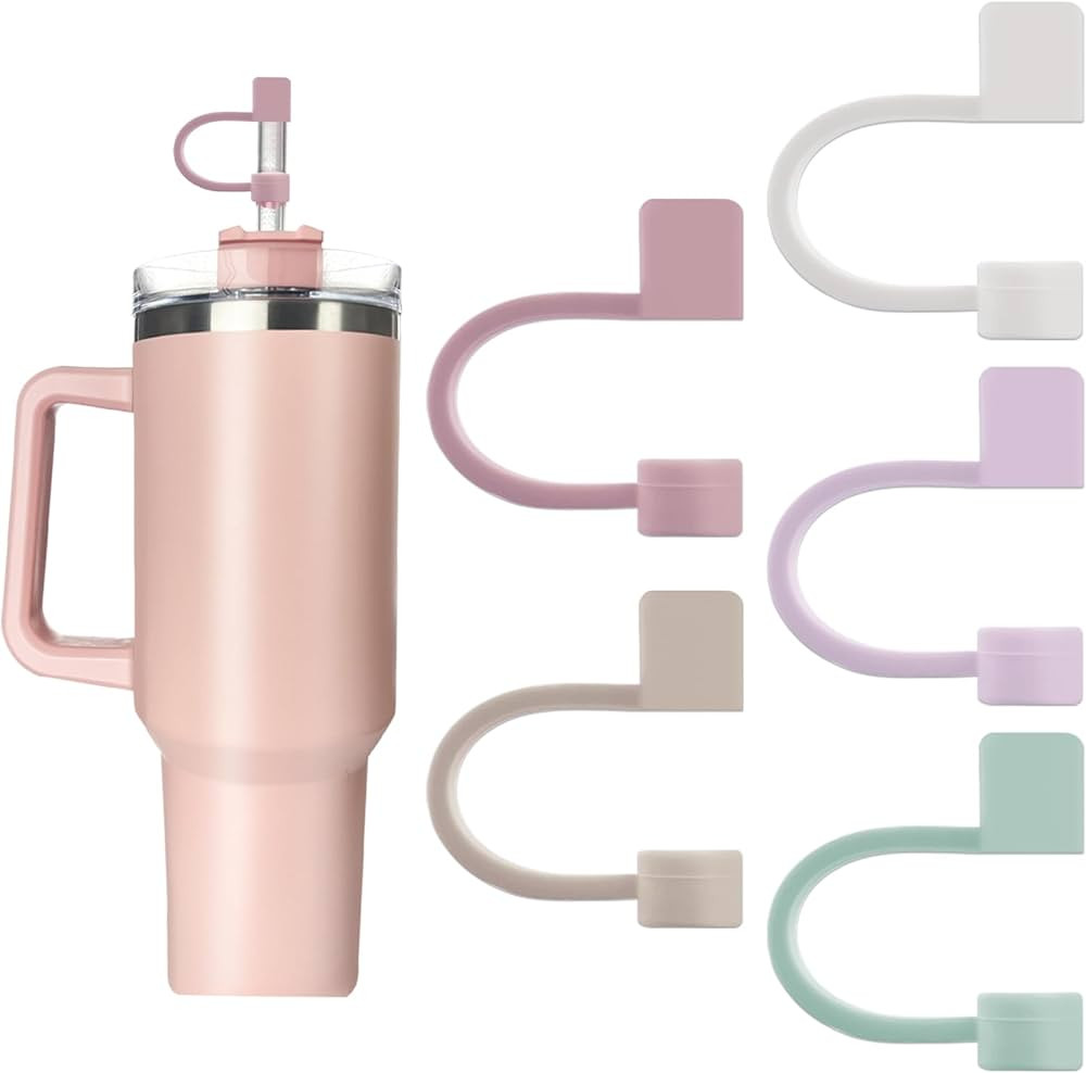 5-Pack Silicone Straw Covers Compatible with Stanley Cups - Dust-Proof Straw Caps for 40 oz Tumbl... | Amazon (US)