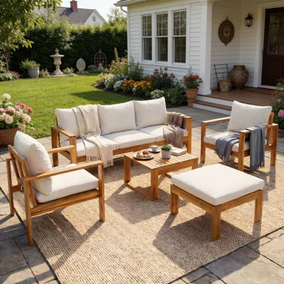 Acacia 6 - Person Patio Conversation Set With Cushions | Wayfair North America