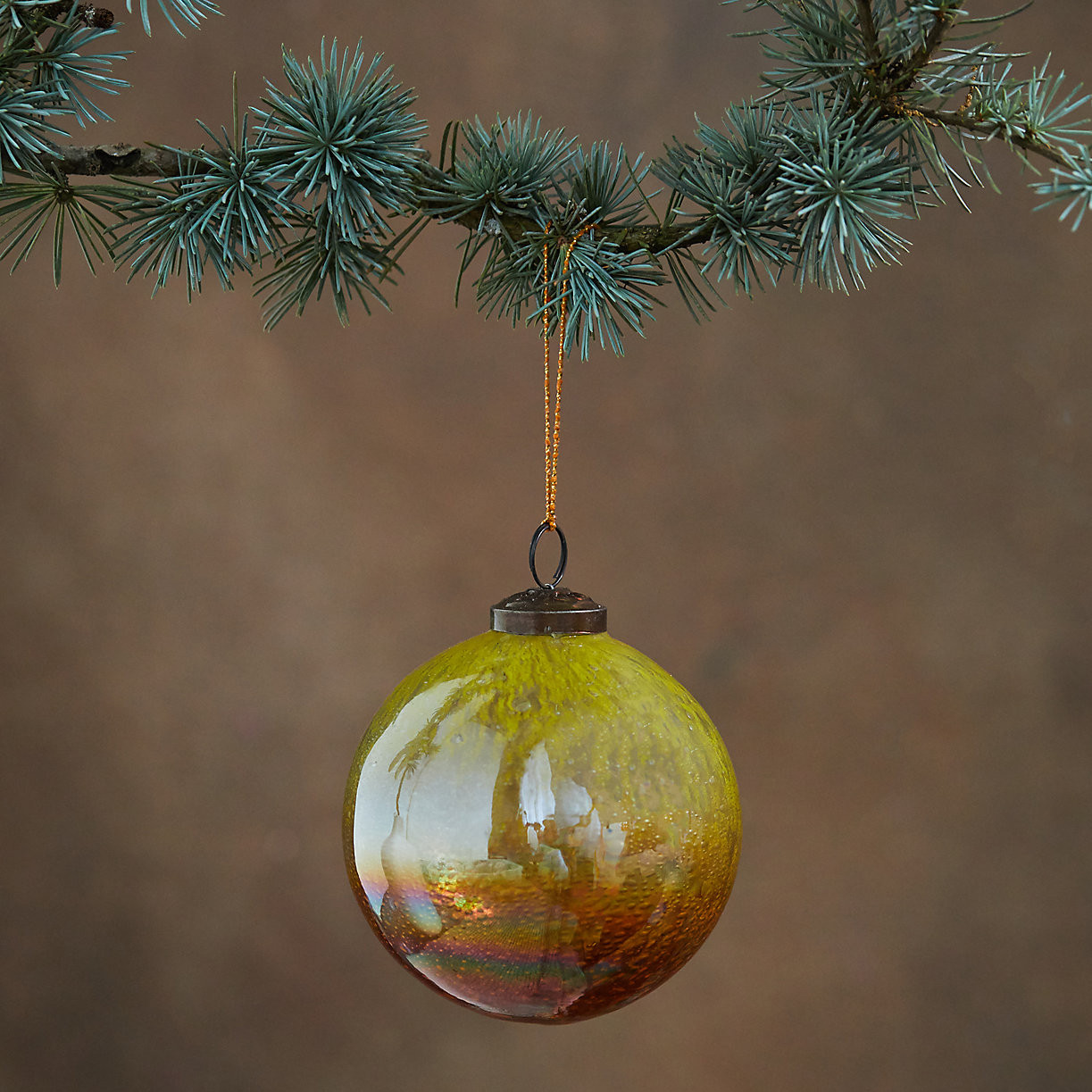 Iridescent Glass Globe Ornament | Terrain