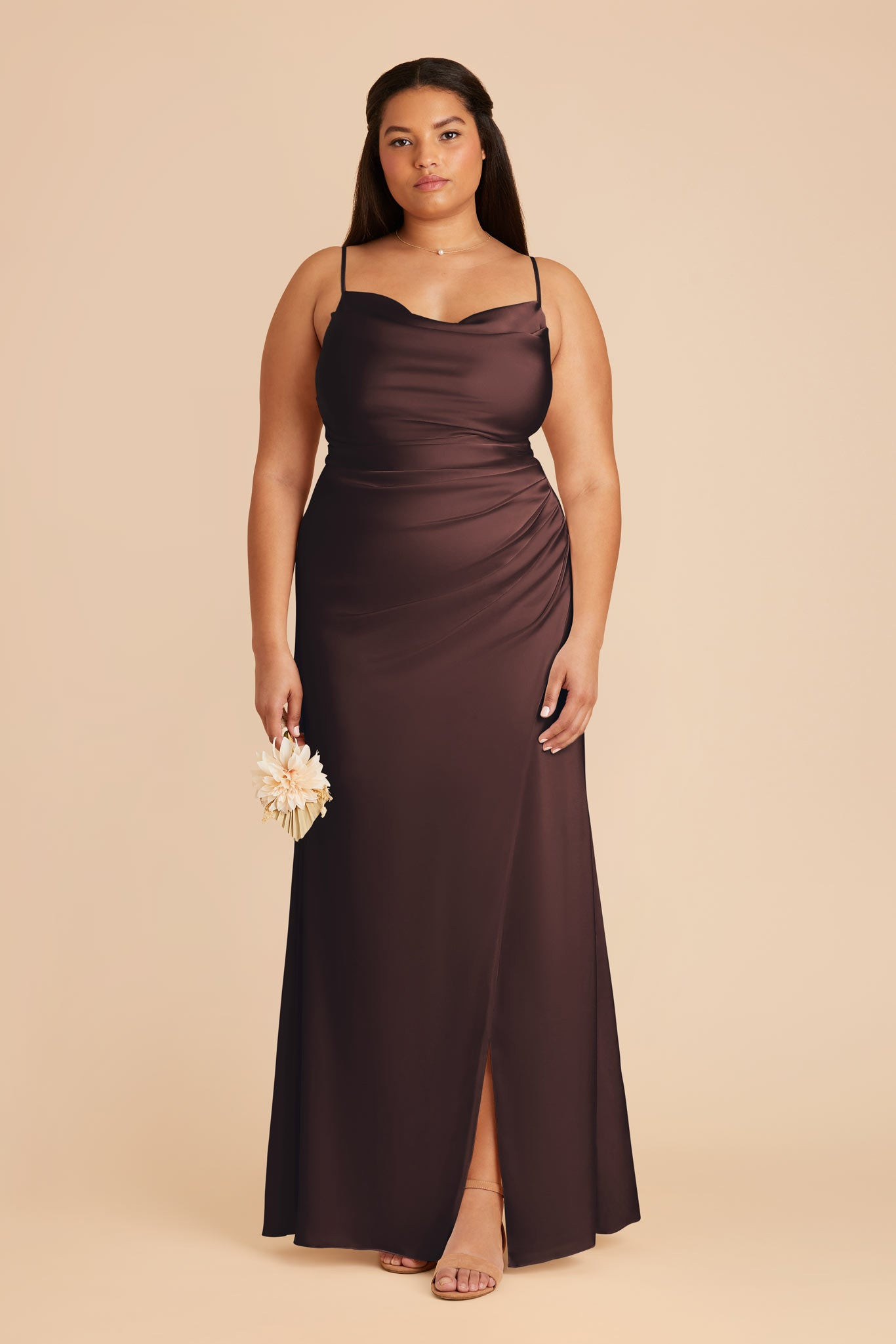 Lydia Espresso Matte Satin Dress | Birdy Grey | Birdy Grey