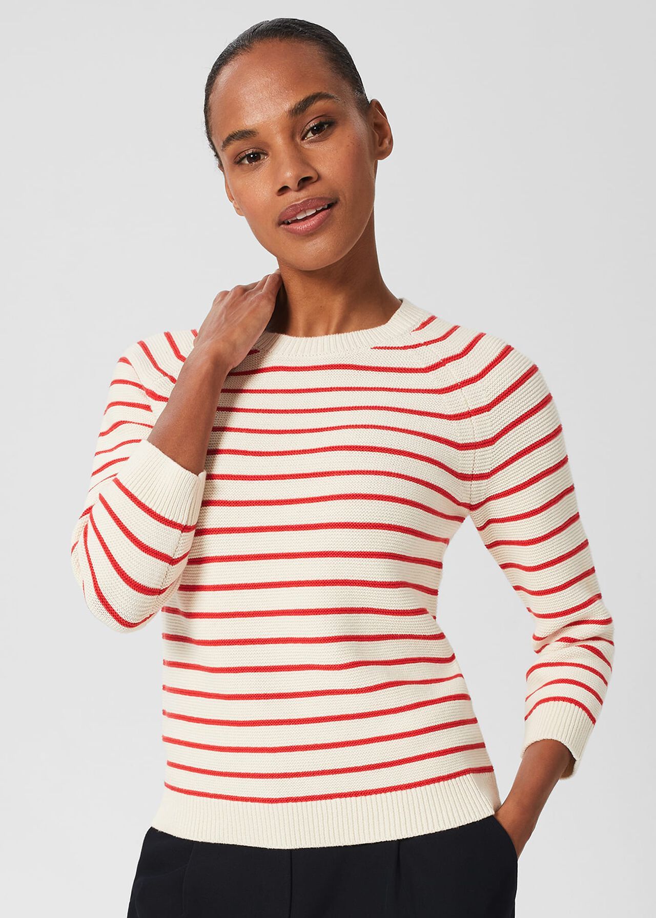 Abigail Cotton Stripe Sweater | | Hobbs