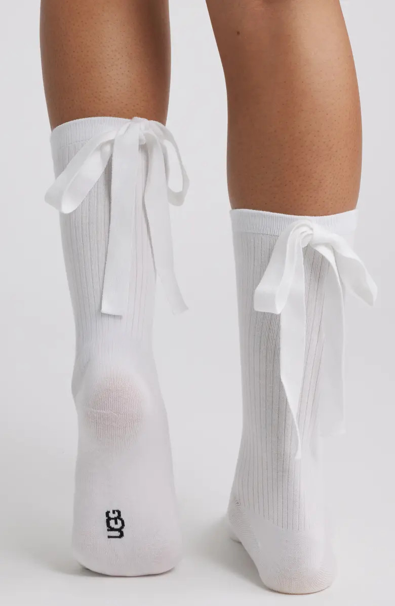 UGG® Serenella Bow Cotton Blend Crew Socks | Nordstrom | Nordstrom