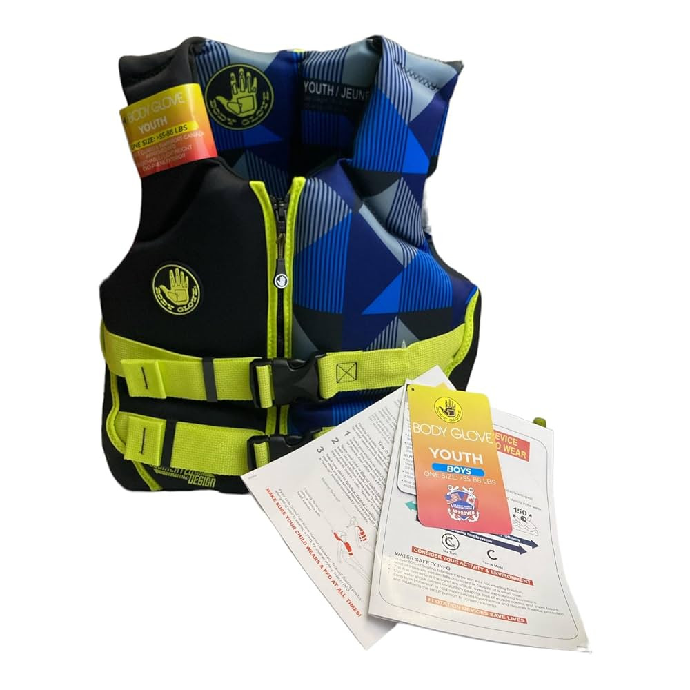 Body Glove Youth PFD Coast Guard Approved Life Jacket, Geo Blue | Amazon (US)