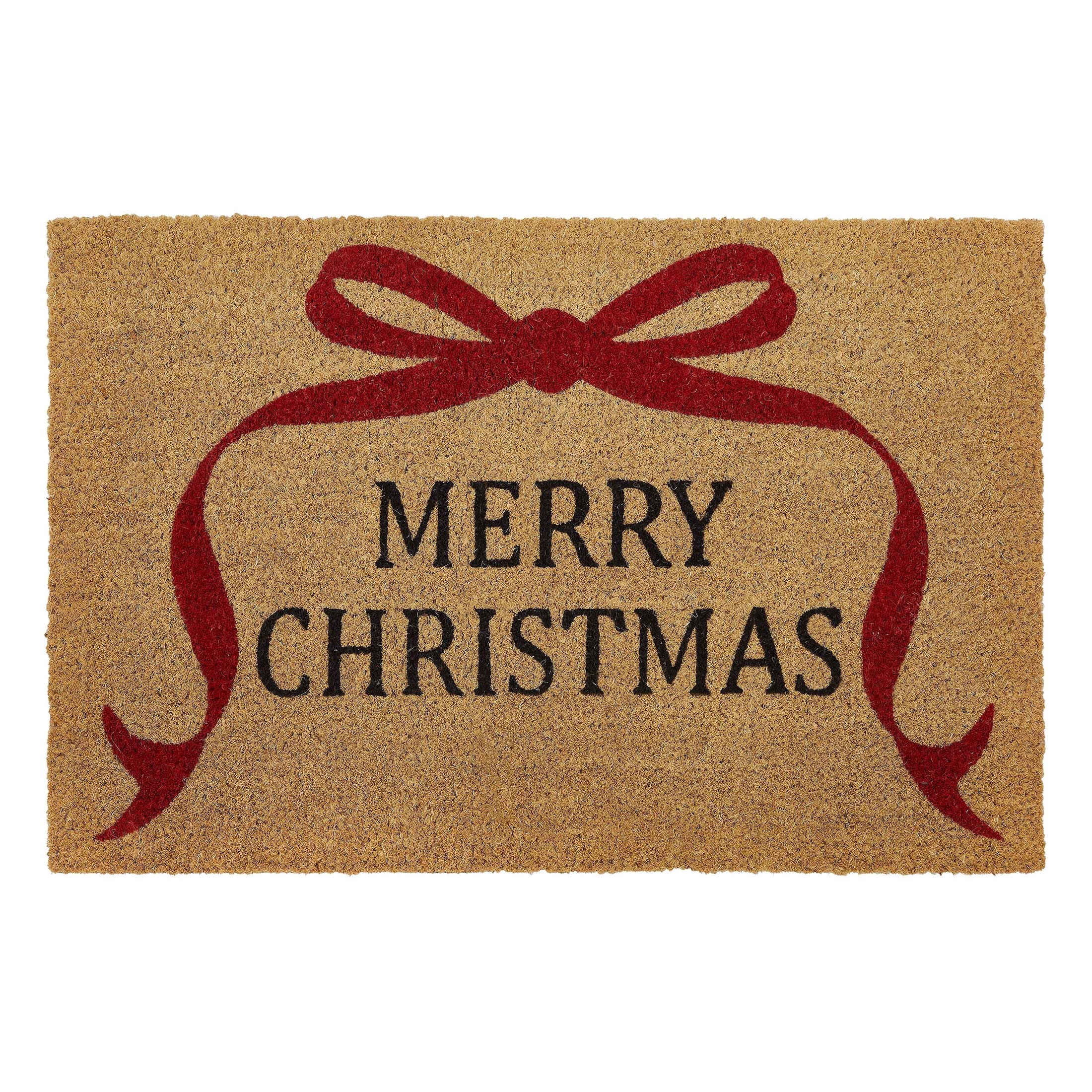 VCNY Home Multi Merry Christmas Bow Outdoor Coir Doormat, 18" x 30" | Walmart (US)