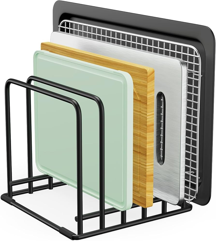 5-Tier Dish Rack & Cutting Board Organizer – 5-Tier Metal Rack for Cutting Boards, Bakeware, Tr... | Amazon (US)