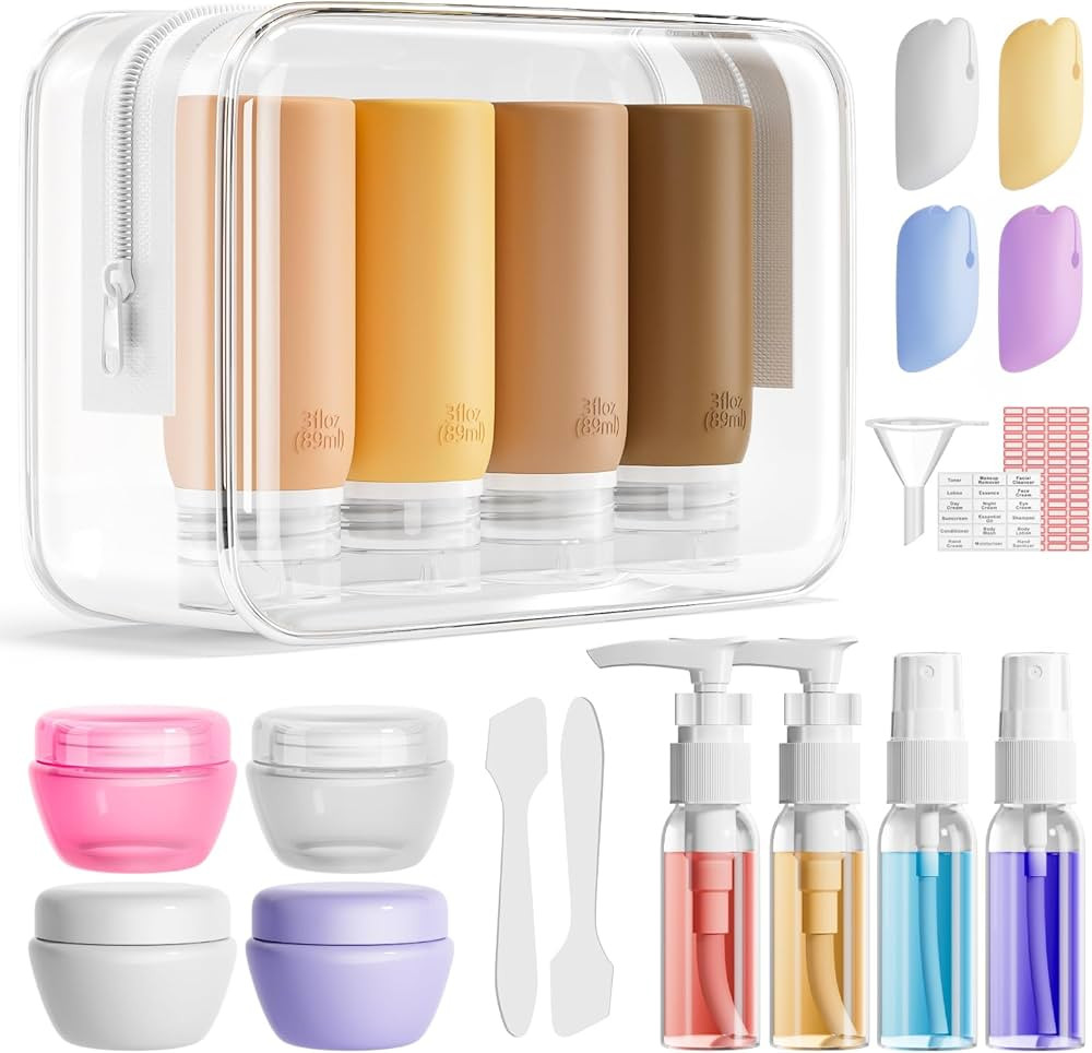 Muslish 21 Pack Travel Bottles for Toiletries, Leak-Proof TSA Compliant Silicone Travel Size Cont... | Amazon (US)