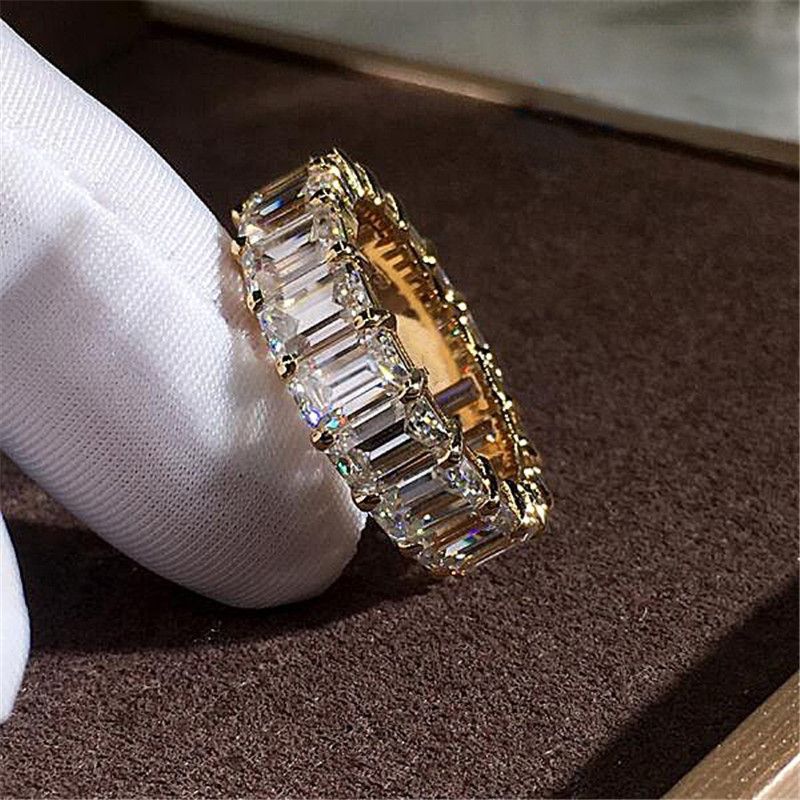 Wholesale Hot Sale New Arrival Luxury Jewelry 925 Sterling Silver&Gold Fill Princess Cut White To... | DHGate