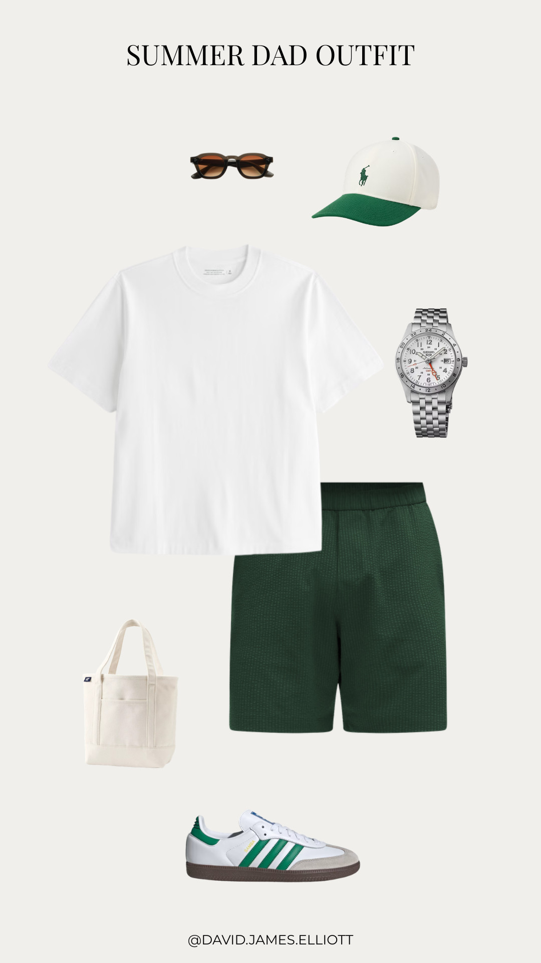 Green and White summer dad outfit.  

 #LTKMens