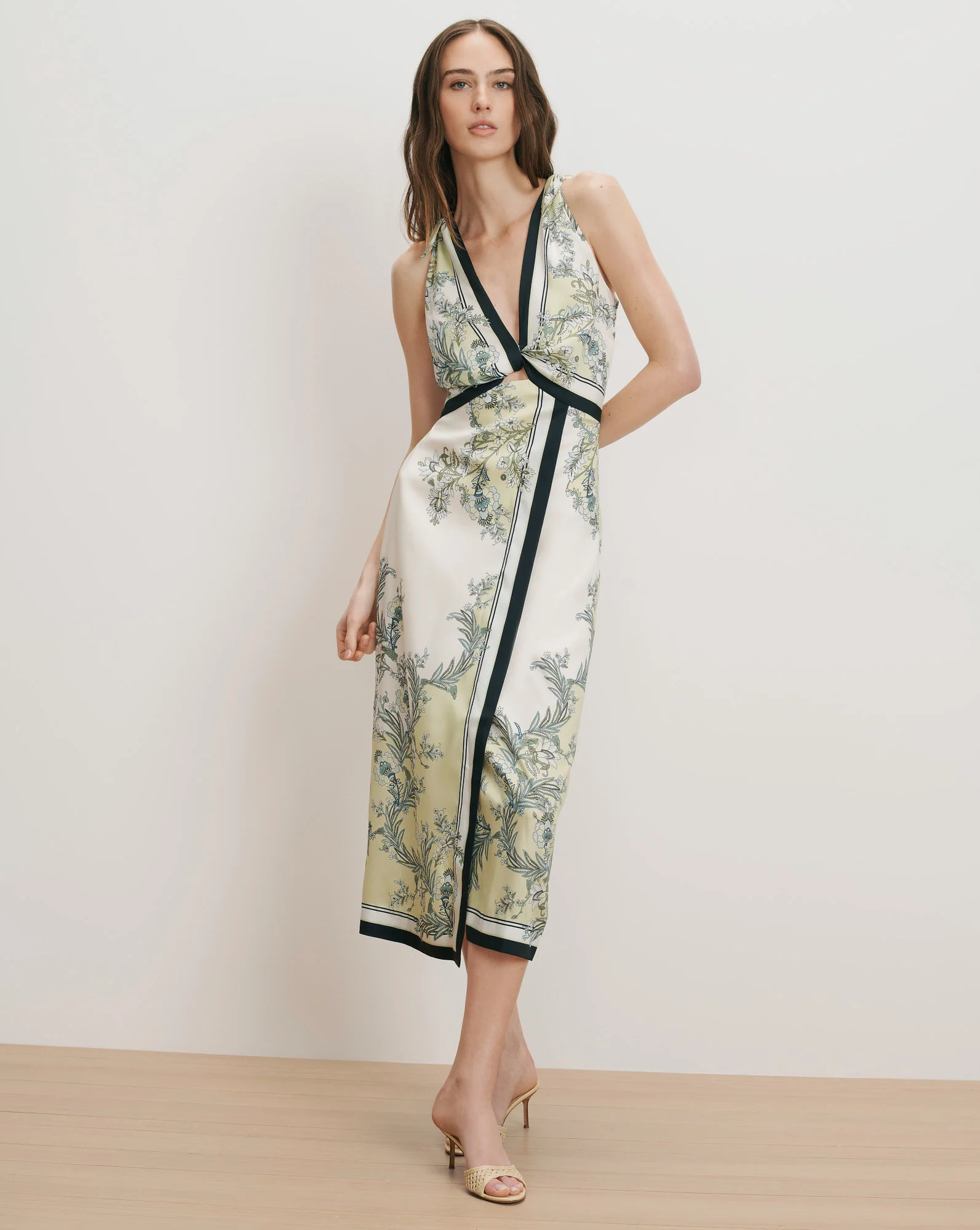 Kaliza Scarf-Print Midi Dress | Veronica Beard