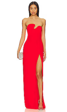 Amanda Uprichard X REVOLVE Strapless Puzzle Gown in Crimson from Revolve.com | Revolve Clothing (Global)