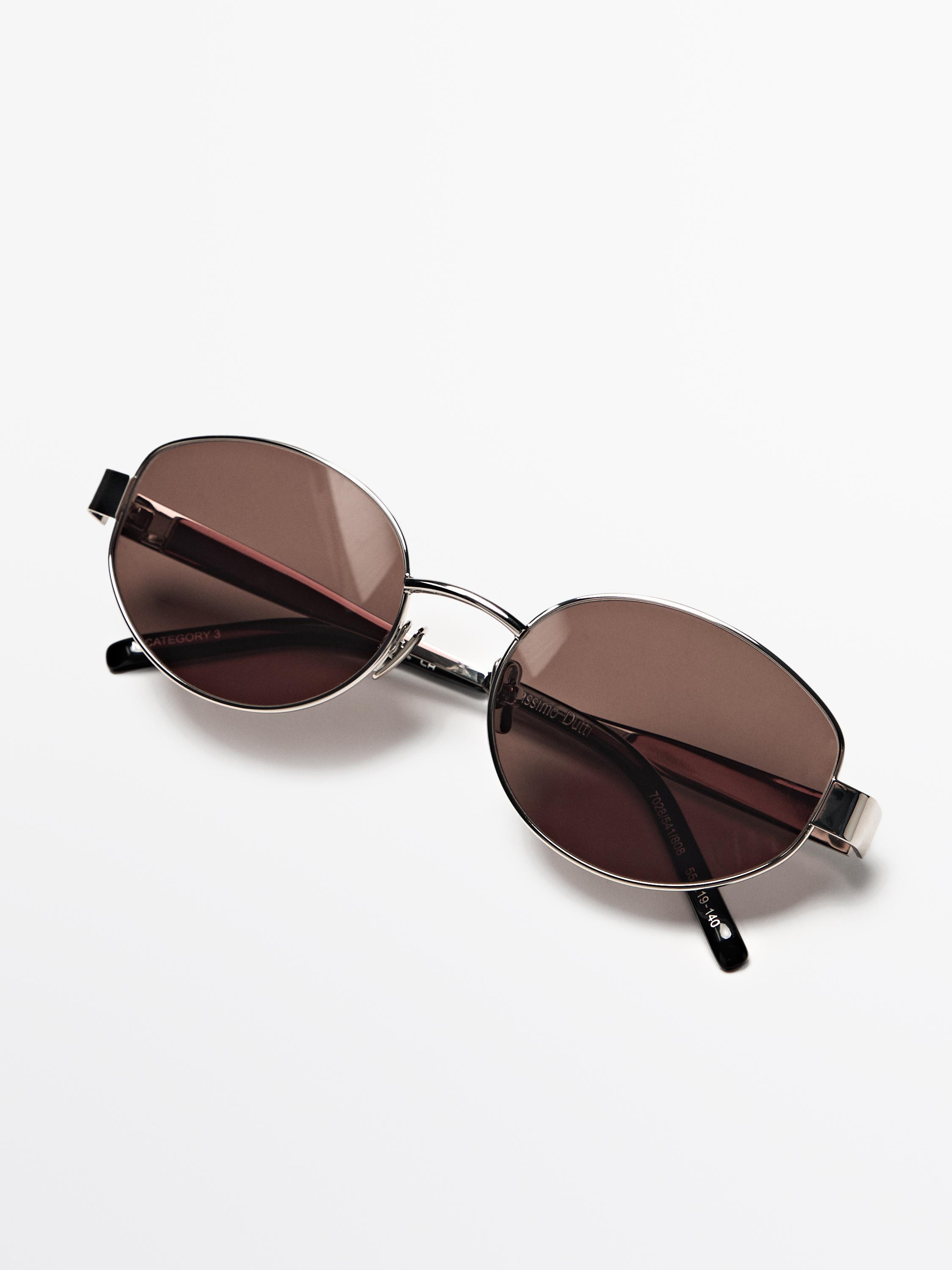 Oval metal sunglasses | Zara US