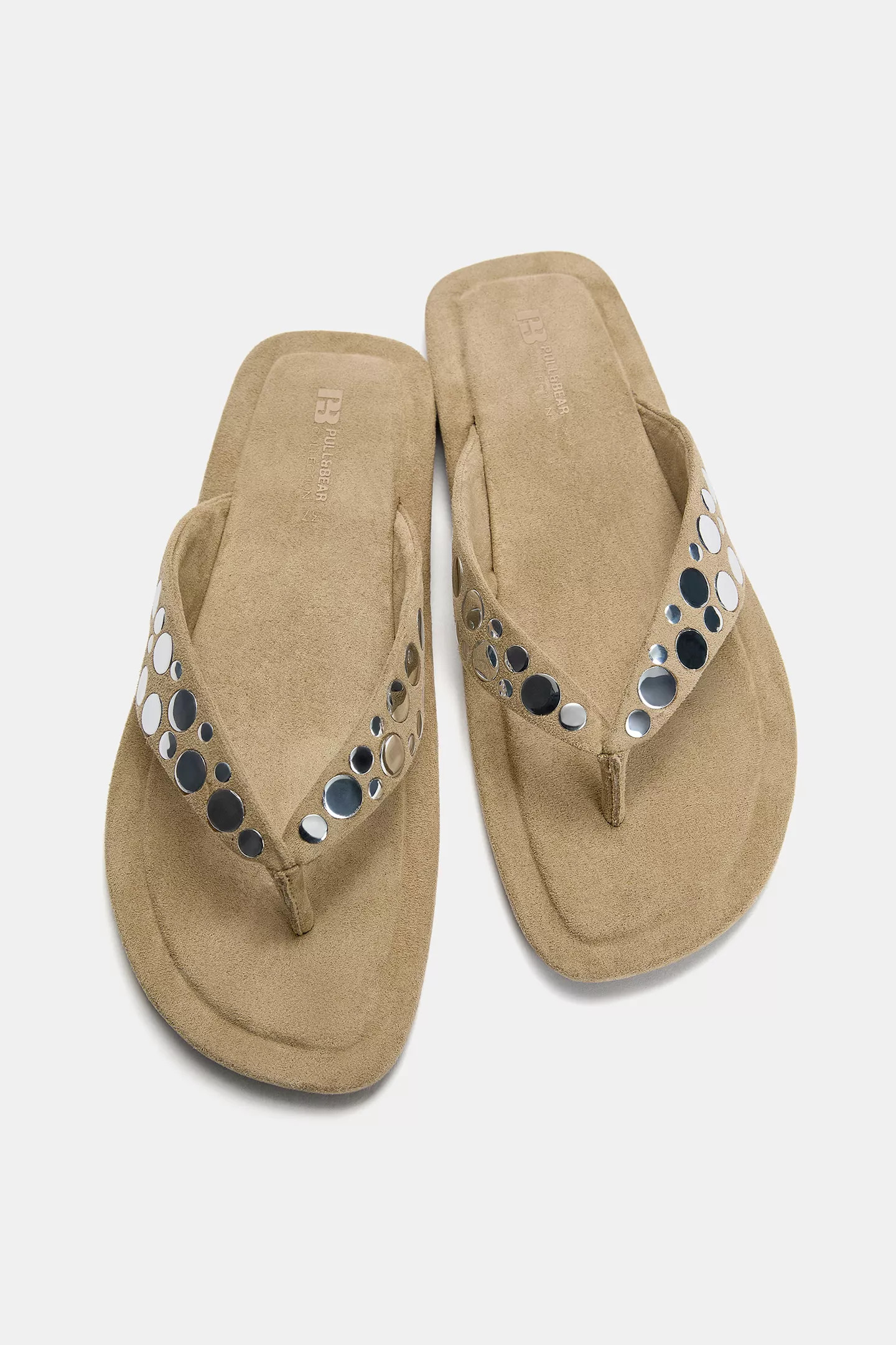 Embellished flat sandals | PULL and BEAR UK