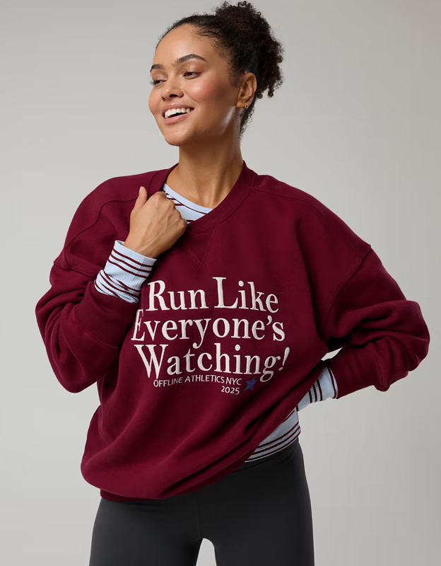 OFFLINE By Aerie Cloud Fleece Oversized Crewneck Sweatshirt | Aerie