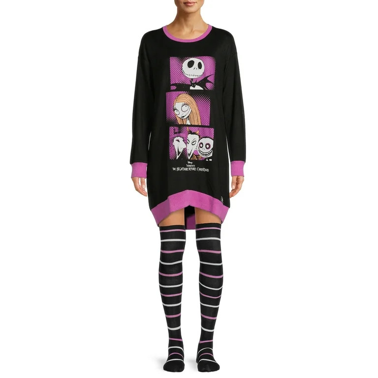 Disney's Women's and Women's Plus Nightmare Before Christmas Sleepshirt with Socks | Walmart (US)