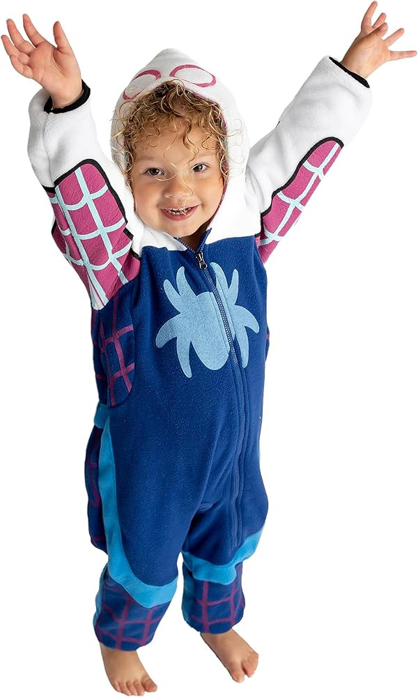 Amazon.com: Cuddle Club Ghost Spider Gwen Fleece Baby Bunting Bodysuit - Spider Gwen Toddler Baby... | Amazon (US)