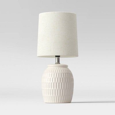 Embossed Scoop Pattern Ceramic Mini Lamp White - Threshold&#8482; | Target